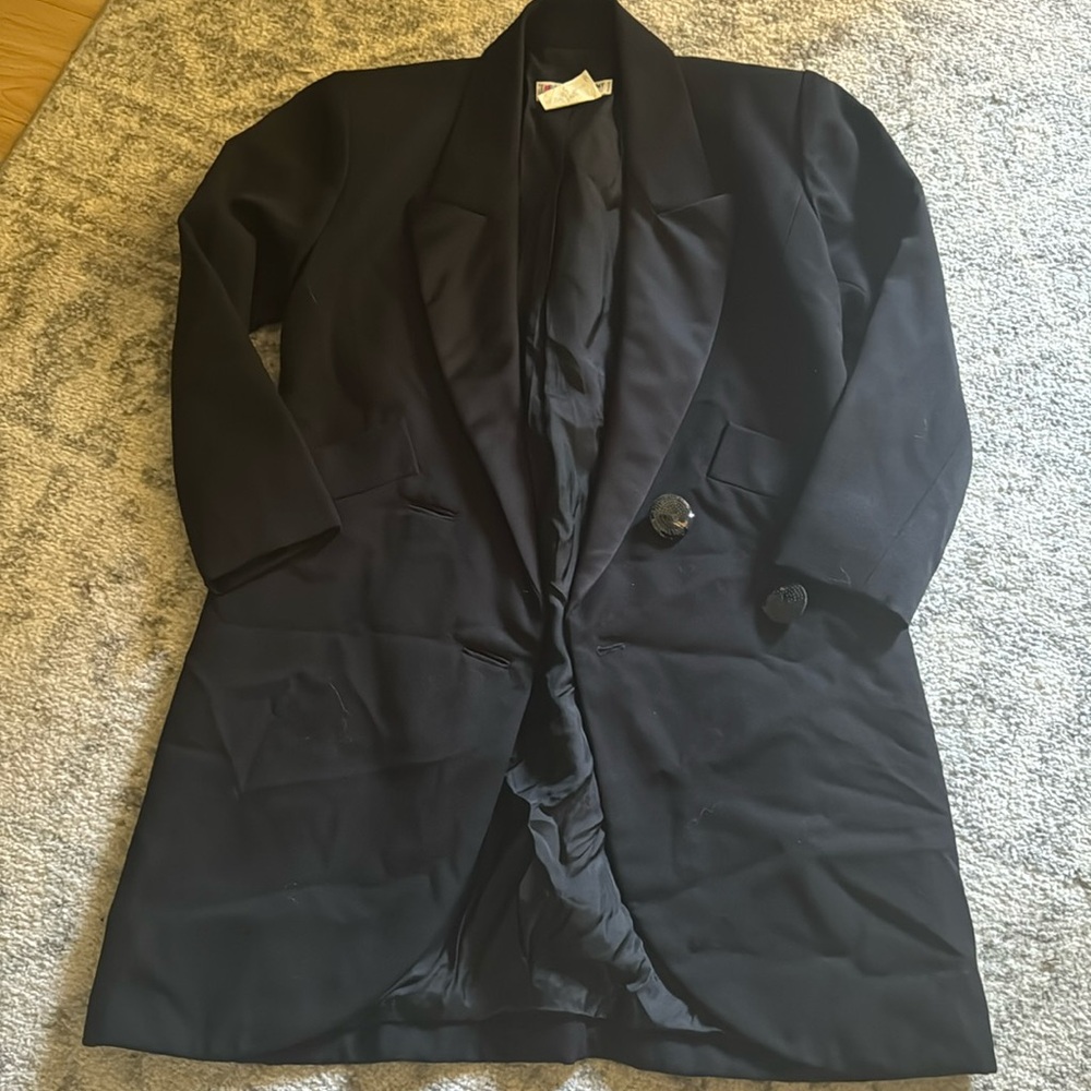 Saint Laurent Black Blazer Jacket Sequin Button Detail Size [EU 36] — Rare